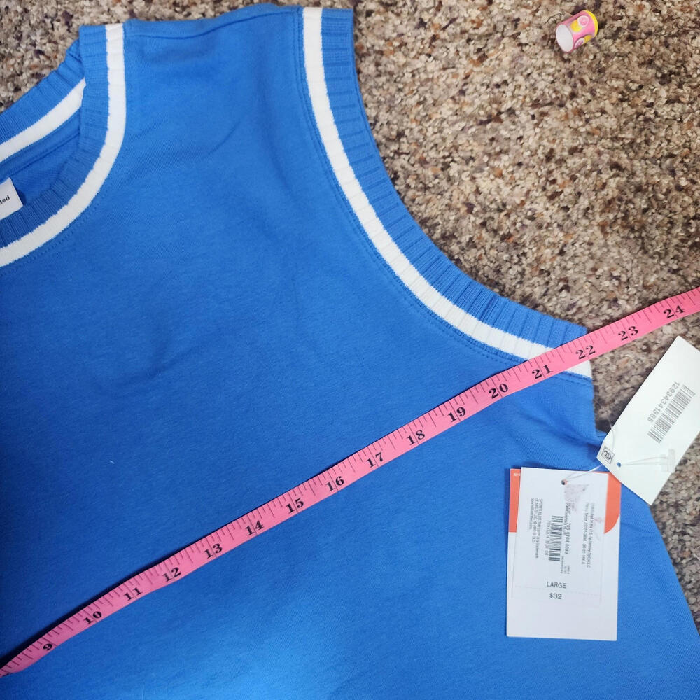 Women's Sports Illustrated Varsity Tank Top Bright Blue Size Large - Picture 5 of 6